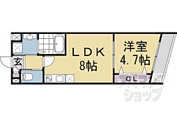 ARCA嵯峨嵐山 1LDKの間取図画像