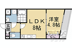 ARCA嵯峨嵐山 1LDKの間取図画像