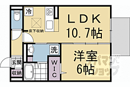 ヴィダ西京極 1階1LDKの間取り