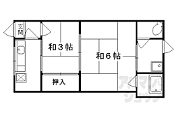 清和荘 2Kの間取図画像