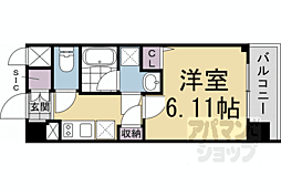 LW京都桜邸 1Kの間取図画像
