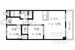 ハイツ桂A棟 2LDKの間取図画像