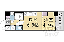 CREST TAPP 京都太秦天神川 dex I 1DKの間取図画像