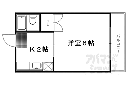 はるはな2 1Kの間取図画像