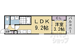 ジーメゾン京都梅津 1LDKの間取図画像