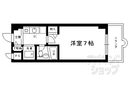 パラドール西院パート2 1Kの間取図画像