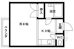 グランドールトキ 1Kの間取図画像