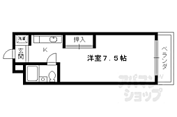 ヴィラ・トゥリアン 1Kの間取図画像