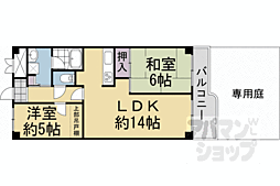 ネオコーポ太秦 2LDKの間取図画像