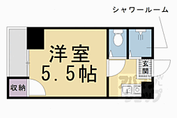 ヒューマンハイツ御室 1Kの間取図画像