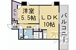 ヴァンヴェルデ西京極 1LDKの間取図画像