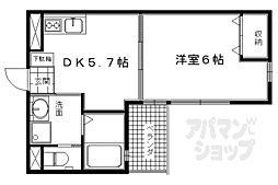 クオリティー嵯峨野 1DKの間取図画像