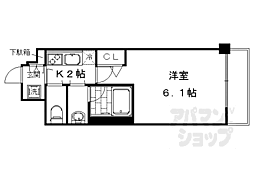 エステムコート京都西院 1Kの間取図画像