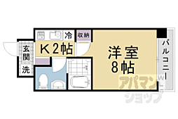 グランドパレス西院西館 1Kの間取図画像
