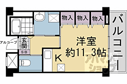 シャリテ壬生 ワンルームの間取図画像