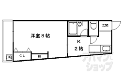 コーポ未麗妙心寺 1Kの間取図画像