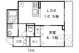 シャーメゾン西京極 1LDKの間取図画像