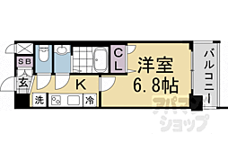 SOLTERRACE京都西大路郁 1Kの間取図画像