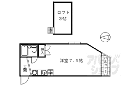 シティ嵯峨 ワンルームの間取図画像