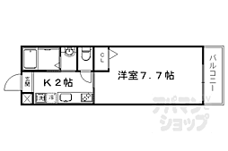 ASフラッティ葛野 1Kの間取図画像