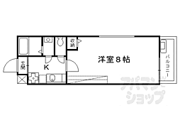 アークリード五条七本松 1Kの間取図画像