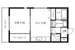 ラモーダ梅津 1DKの間取図画像