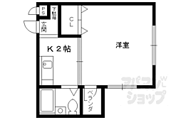 ダイユウレストハウスB 1Kの間取図画像
