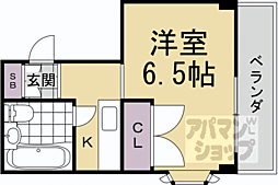 グランタック竜安寺 1Kの間取図画像
