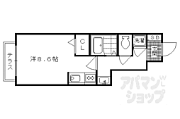 ヴェルドミール嵯峨野 1Kの間取図画像