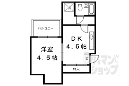 エスポワール西京極 1DKの間取図画像