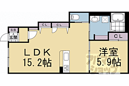 アフィットココレ 1LDKの間取図画像