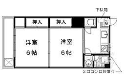 小笹マンション 2Kの間取図画像
