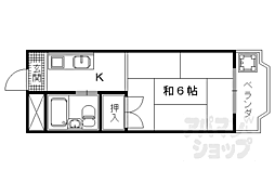 シャレー小野 1Kの間取図画像