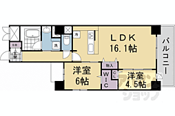 アライズ西院 2LDKの間取図画像