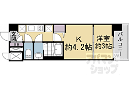 エンゼルプラザ京都太秦 1DKの間取図画像