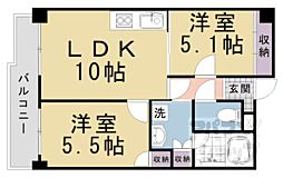 アイムマンション西院 2LDKの間取図画像