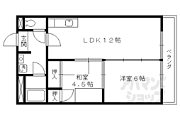 シャトーウメダ 2LDKの間取図画像