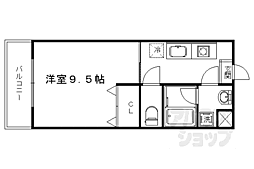 シャイン帷子ノ辻 1Kの間取図画像
