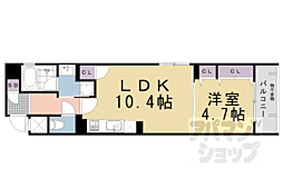 ベラジオ雅び京都烏丸西 1LDKの間取図画像
