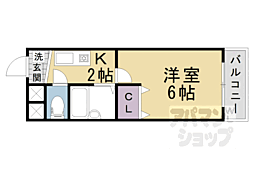 COCO西京極 1Kの間取図画像