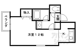 サンフローラ丸太町 1Kの間取図画像