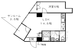 グランコルベール西院 1SLDKの間取図画像