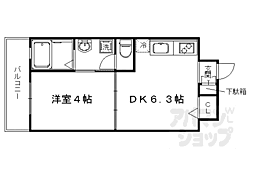 アクアプレイス京都西院 1DKの間取図画像