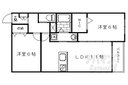 ヴィーブル壬生 2LDKの間取図画像