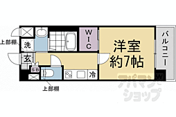 ソルテラス嵯峨嵐山 1Kの間取図画像