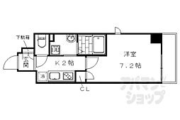 エスカーサ京都四条梅津 1Kの間取図画像