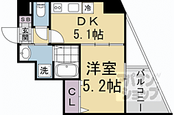 ARCA西京極 1DKの間取図画像