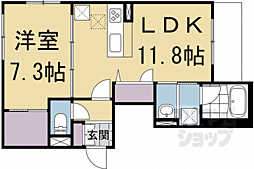 クローネ西院 1LDKの間取図画像