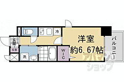 セオリー五条店天神川 1Kの間取図画像
