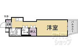 二条プラザ ワンルームの間取図画像